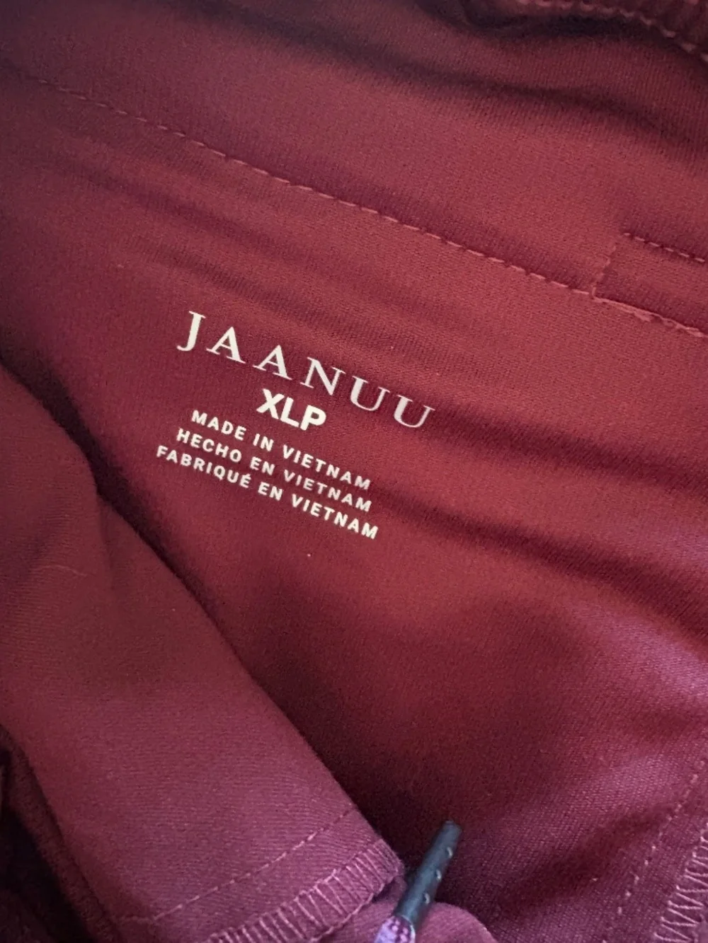 JAANUU Burgundy Scrub Set V-Neck Top Jogger Pants XL Petite